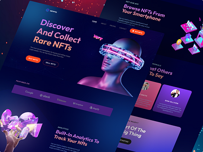 Crypto- Landing Page crypto crypto 2023 crypto landing page crypto web design design krypto landing page nft nft 2023 nft web design nfts ui uiux ux web design website website design