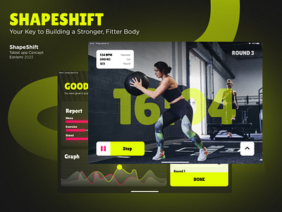 Shapeshift: Your Key to Building a Stronger, Fitter Body app app interaction application dark dashboard design exercise fit fitness green hiit ios minimal mobile product design shape track ui uiux workout