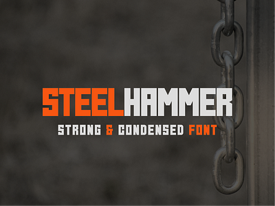 Steel Hammer-Bold Condensed Font blocky font bold font condensed font font square font steel hammer