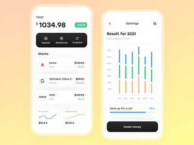 Money Box App app bank app banking dashboard finance mobile ui