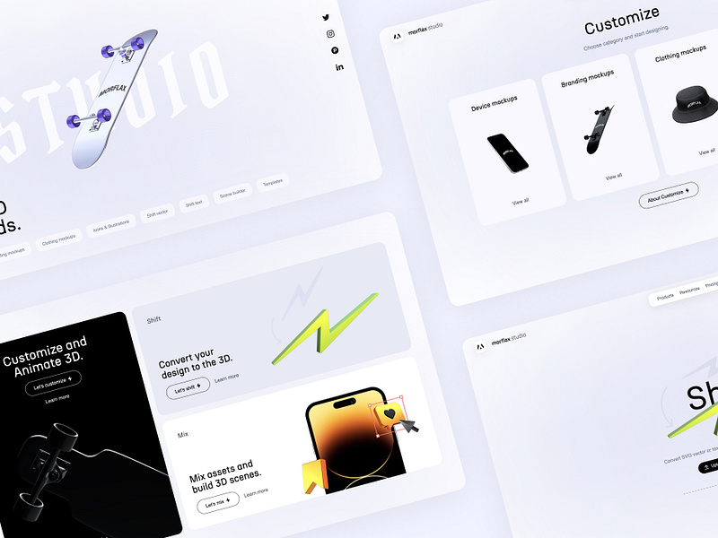 The New Studio Design 3d 3d design platform 3d design tool brand identity branding dashboard design tools graphic design minimalism motion graphics ui uiux user interface