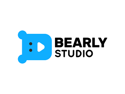 Bearly animal bear brand branding button character design elegant illustration logo logotype mascot modern play production record studio video