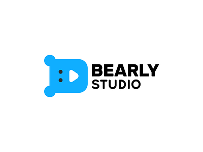 Bearly animal bear brand branding button character design elegant illustration logo logotype mascot modern play production record studio video