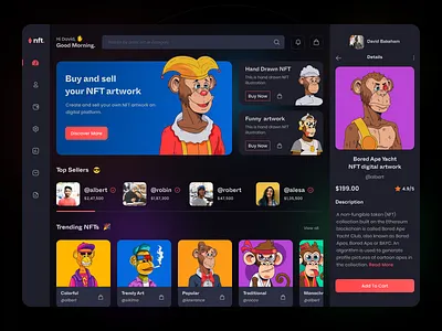 Dashboard- NFT Marketplace admin dashboard app app ui art artwork branding cryptocurrency design illustration logo mft marketplace mobile app nft nft buy sell nft dashboard seller dashboard ui uiux user dashboard ux