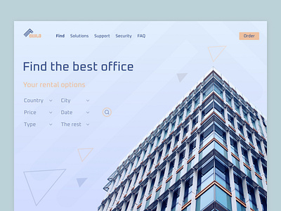 Office Rental Concept design firstlook landing office onepage rent sidebar site ui ux