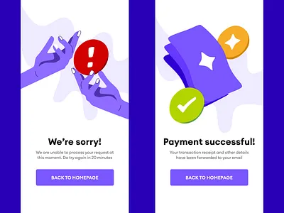 Fintech Success and Failure Pages app branding design figma illustration logo mobile ui user interface vector