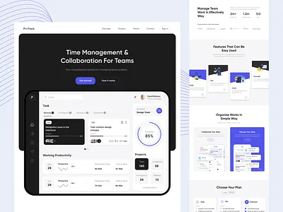 Project Management - Landing Page app collaborate landing page manage management organise project management task team work website work