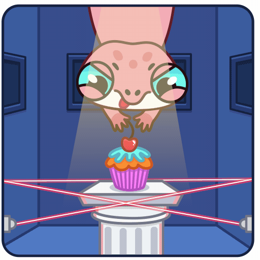 Gecko thief 2d animation 2d 2danimation animation cake character design gecko illustration museum thief