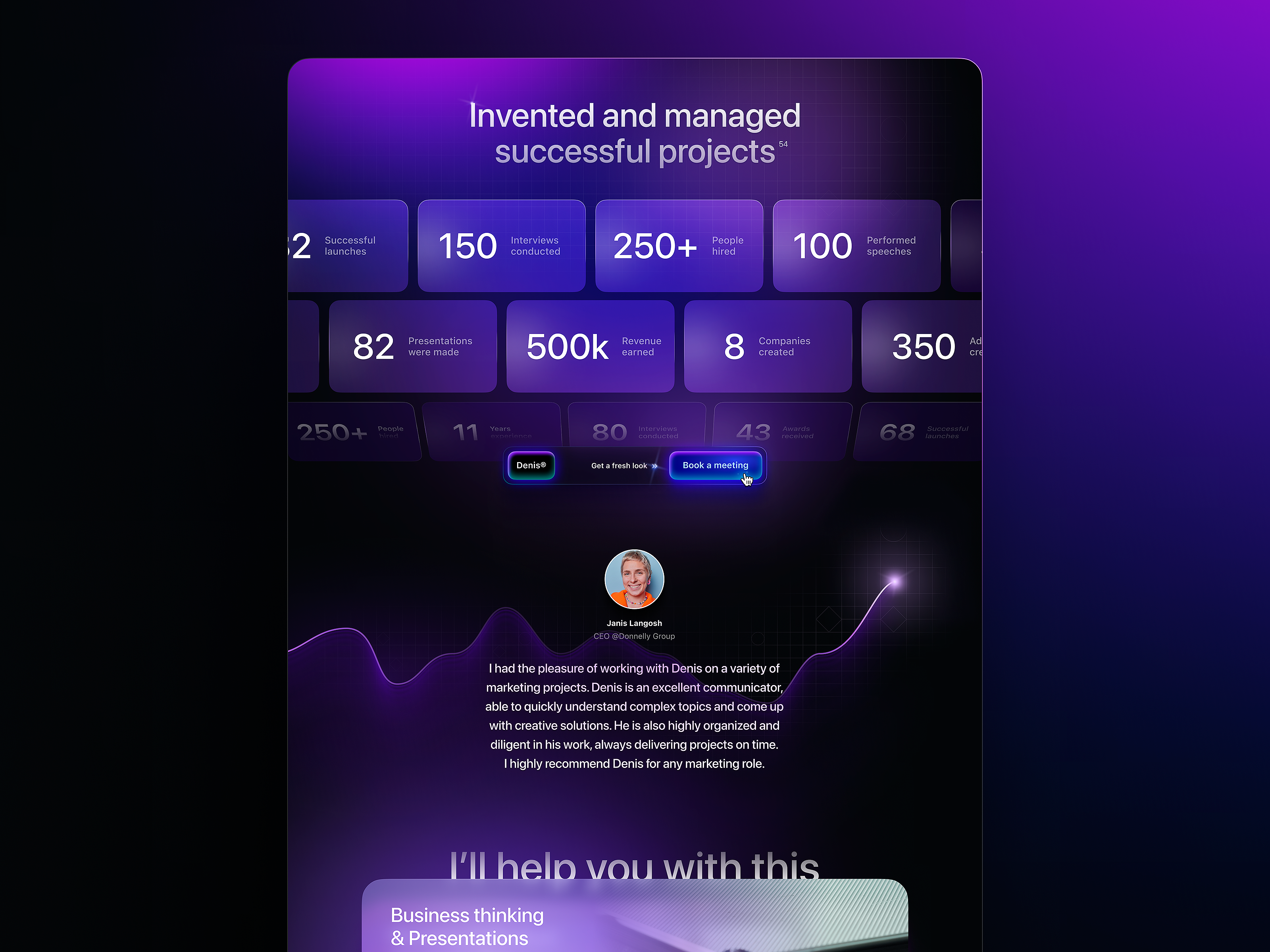 Example of Landing Page Design · Web3 / Fintech