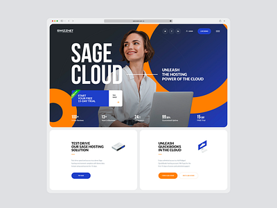 Cloud Company Concept cloud cloud hosting cloud service cloud solution colorful concept design domain homepage hosting illustration product server solution ui ux