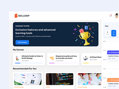 SkillShip - Online Learning app course design learning online course online learning simple design ui