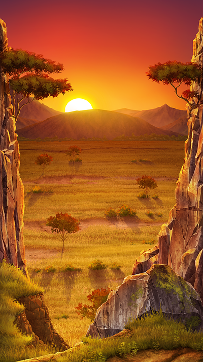 The main illustration for the African themed slot game african background african slot african themed background art background game design illustration digital art gambling gambling art gambling design game art game design game illustration graphic design illustration illustration art slot design
