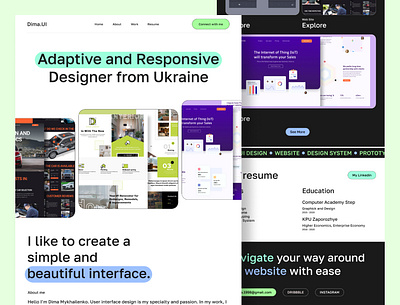 Dima.UI Website Portfolio design figma graphic design layout website ui web web design