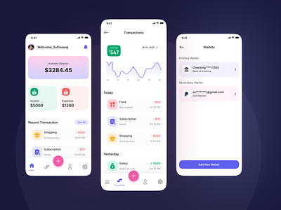 Expense Tracker Mobile App design expanse finance app income managemoent mobile app money management product design tracker typography ui ux wallet