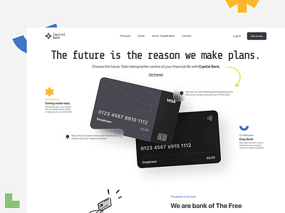 Capital Bank web concept animation bank cards figma finance interaction landing page mciroanimation minimalistic prototype web website webui webuiux