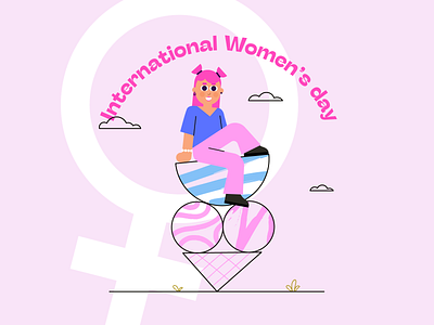 International Women's day 8 8march day design flowers girl give graphic design happy heart illustration international love pink power purple strong together we women