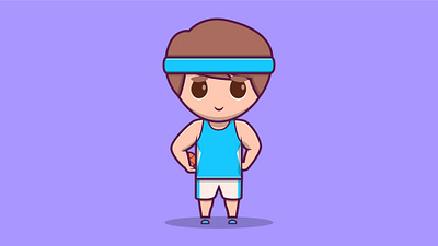 Basketball boy character basketball chibi design flat graphic design illustration logo sport vector