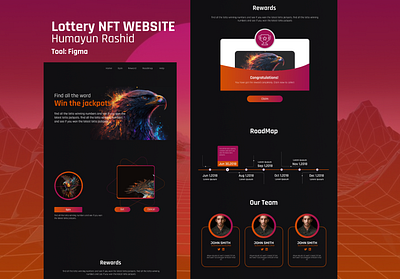 Lottery NFT website crypto art digital art landing page lottery lottery nft nft nft marketplace ui uiux web ui