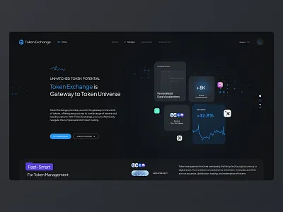 Token Exchange Landing Page Hero banking best design blockchain clean crypto exchange landing page launchpad minimal modern ui platform product token token website ux ui wallet web design web3 webdesign website ui