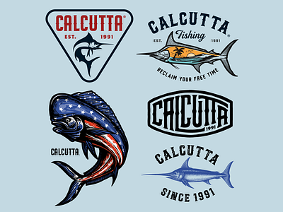 Calcutta Outdoors - 2023 Line apparel badge branding design fishing graphic design illustration logo outdoors retro rustic vector vintage