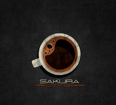 sakura coffee logo branding bussiness card cafeteria coffee graphic design logo