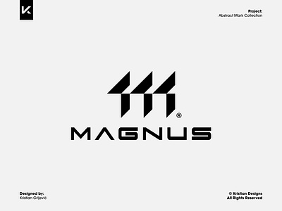 Magnus black brand branding clean futuristic icon logo logo design logomark logotype mark minimal symbol