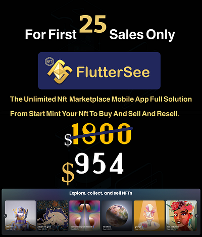 FlutterSee - Full Flutter NFT Marketplace Mobile App