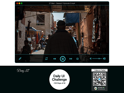 Day 57 Task: Design a video player. #DailyUI app dailyui design figma inspiration mp4 playback player ui video video player