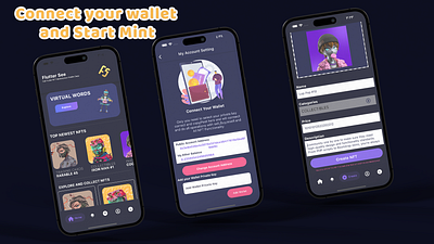 FlutterSee - Full Flutter NFT Marketplace Mobile App With Solidi adobe xd android android app branding design flutter illustration ios logo ui