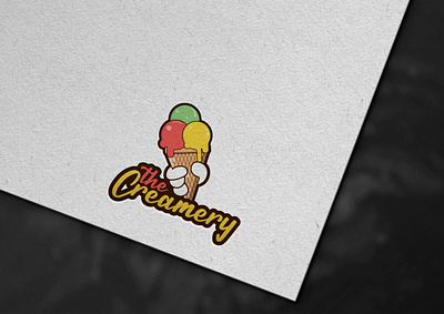 the Creamery logo graphic design iceream illustration logo logo design