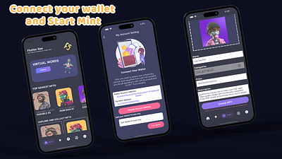 FlutterSee - Full Flutter NFT Marketplace Mobile App With Solidi adobe xd android android app design flutter illustration ios