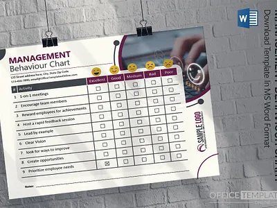 Management Behaviour Chart Template in MS Word Format branding graphic design ui