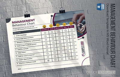 Management Behaviour Chart Template in MS Word Format branding graphic design ui