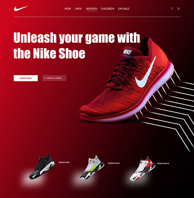 Nike Website Homepage branding design graphic design typography ui ux