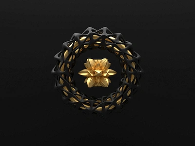 Golden Flower 3d 3d art abstract animation black blender branding cycles design flower gold golden graphic design illustration logo luxtury mate motion graphics ui vector