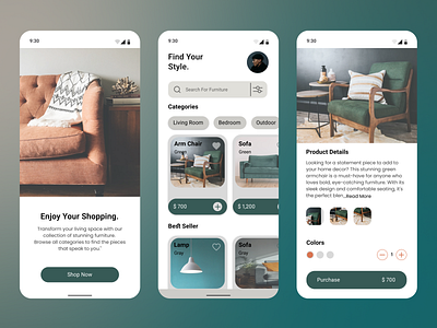 Furniture Shop App UI: Your One-Stop Shop for Modern Furniture app appui design designer furnitureappui graphic design ui userexperience ux
