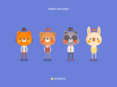 Forest Gentlemen 2d animal illustration cartoon character design design graphic design illustration vector