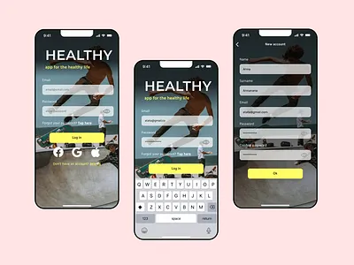 App for The healthy life design figma ui ui design uiux