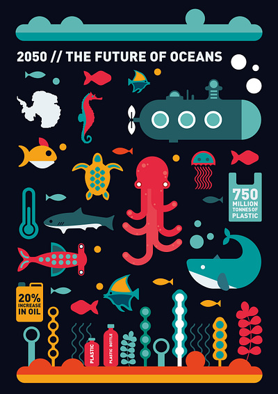 Under the Sea by 2050 branding design graphic design illustration logo typography vector