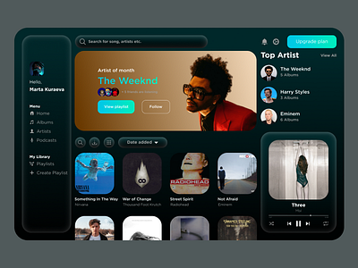 Music App design app design typography ui ux