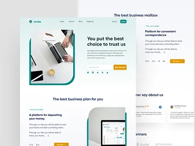 Invite landing page dashboard landing page ui