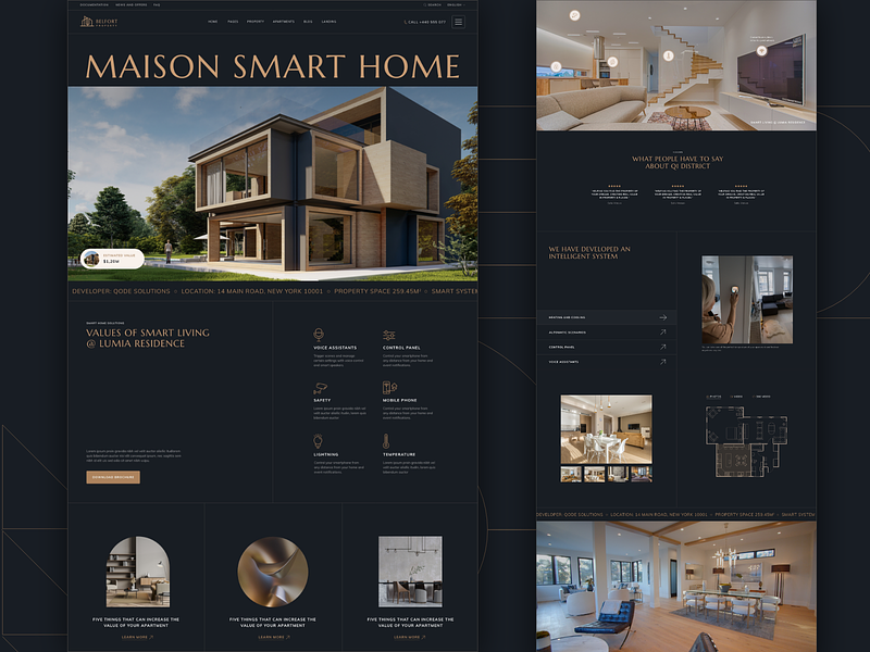 Belfort - Single Property and Apartment Theme apartments architecture clean dark landing layout modern property real estate theme ui ux wordpress