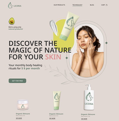 Liceria Skin Care Product Website branding design graphic design logo typography ui ux