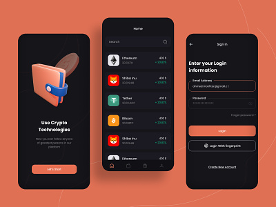 Crypto Mobile App bitcoin btc crypto illustration mobile app payment ui ux wallet