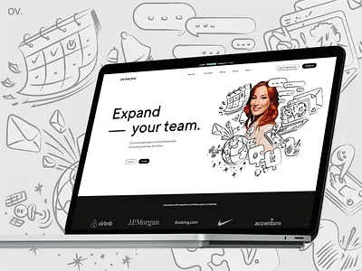 OV Pacific - Outsourced teams and professionals animation bookkeeping collages customer service design development figma graphic design icon icons illustration outsource professional ui ux virtual assistant web design webflow