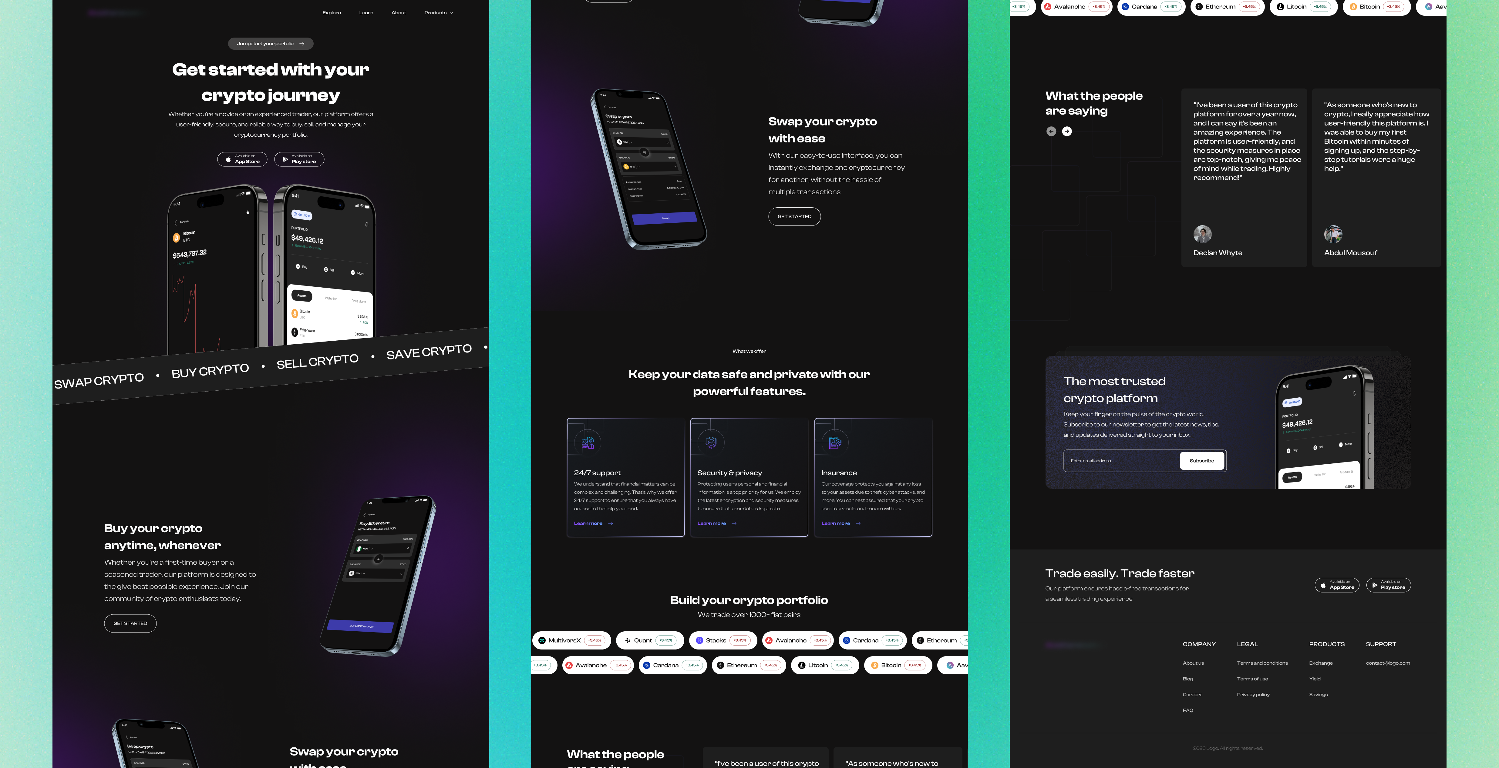 Dark mode for a crypto landing page by Mirabel Offiong on Dribbble
