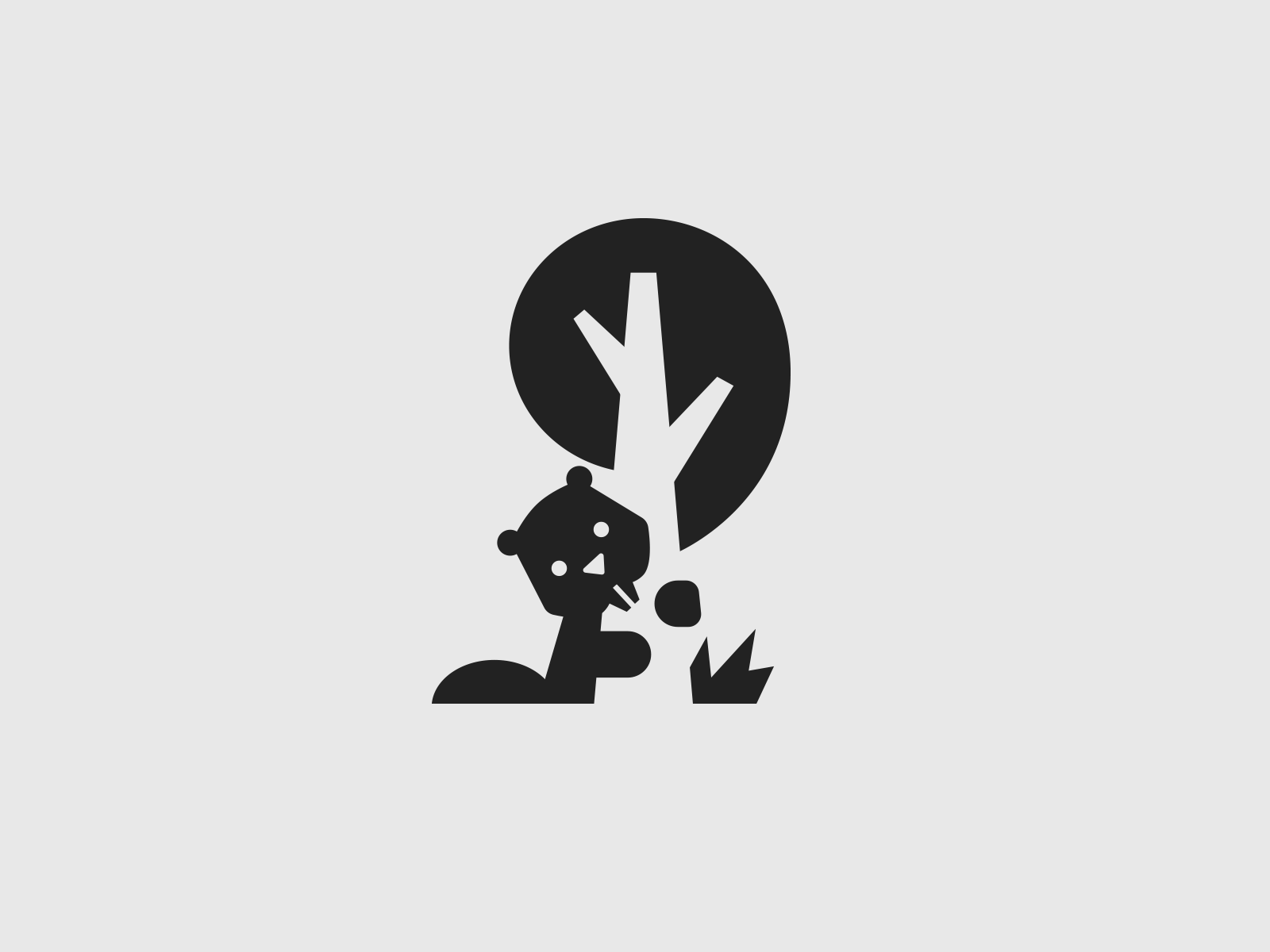 Beaver and tree animal beaver brand branding character design elegant illustration logo logotype mark mascot minimalism minimalistic modern negative space negativespace sign tree wild