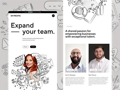 OV Pacific - Outsourced teams and professionals adaptive design animation bookkeeping customer service development figma graphic design icon illustration outsource professional ui ux virtual assistant web design webflow