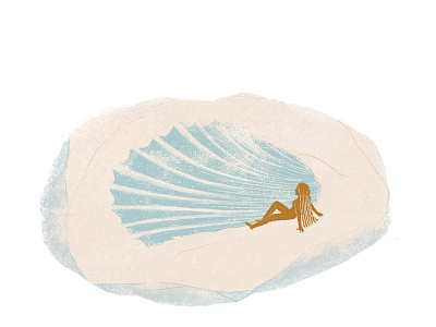 fossil sea artwork challenge colors cover dribbble editorial fossil illustration illustrazione memory ocean sea stone