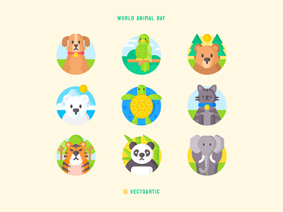 Animal Day Icons animal animal day animals character design design graphic design icon icons illustration vector
